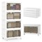 White PP HIPS 4-Tier Stackable Storage Bins and Quick Fold with Rolling Casters